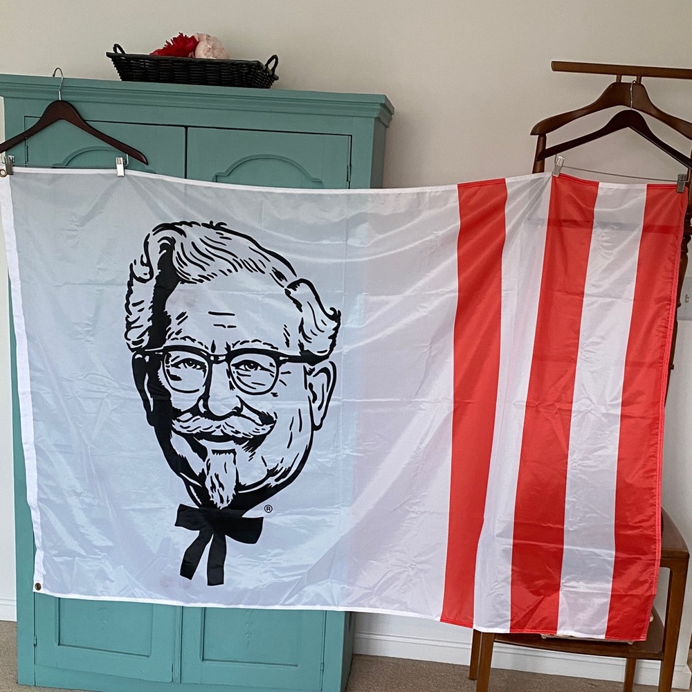 Colonel Sanders KFC Red and White Logo Flag